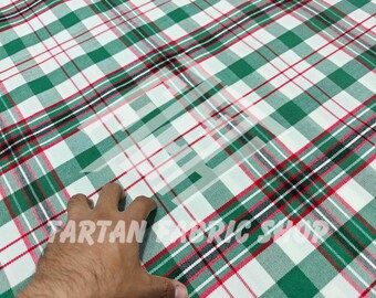 Tkanina w kratę Greene Family Tartan – Homespun 100% akrylowa krata – Można prać w pralce – Metrów bieżących – Szerokość 54 cali – Tkanina do produkcji kiltów