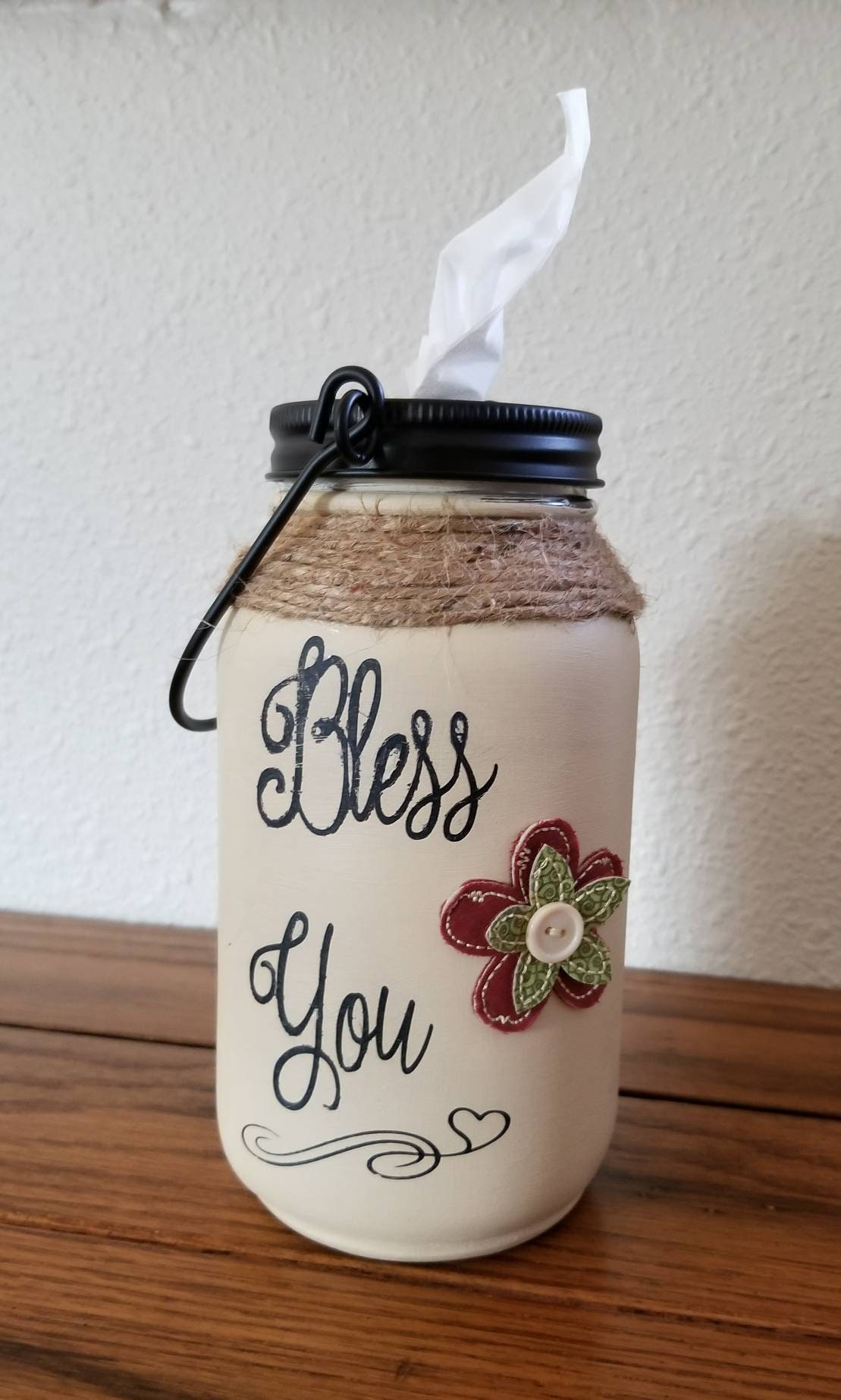 Mason Jar Tissue Holder Mason Jar Kleenex Tissue Holder Etsy