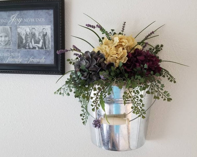 Wall Floral Arrangement Hanging Floral Arrangement Floral Etsy