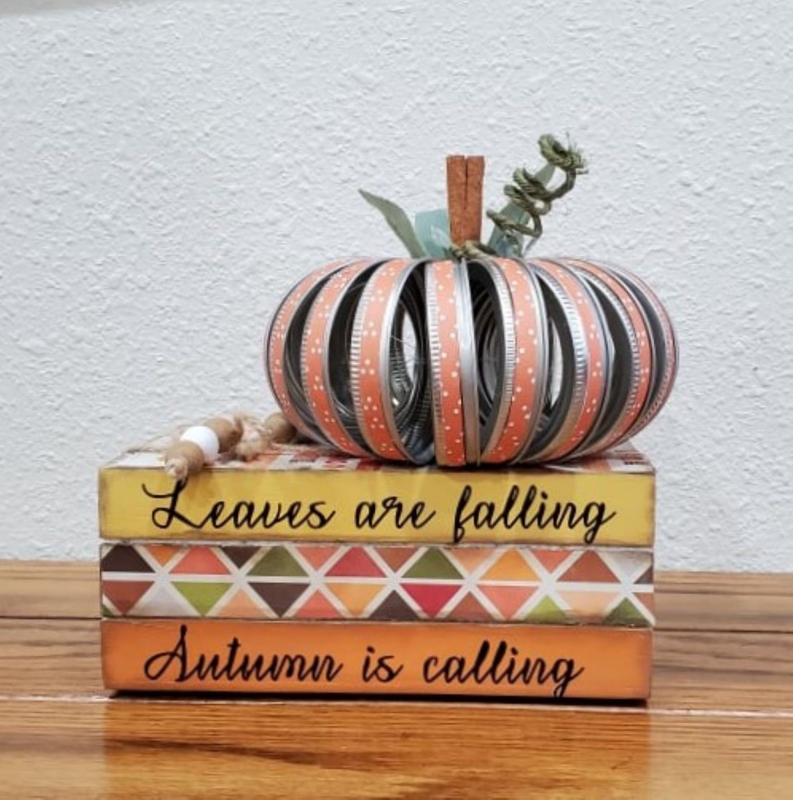 Book Stack Wood Book Stack Fall Book Stack Fall Wood Decor Etsy