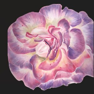 Rose Œuvre d’Art aux Crayons de Couleur, Fichier numérique téléchargeable haut qualité  possibilité imprimer sur mugs, carte postal, poster