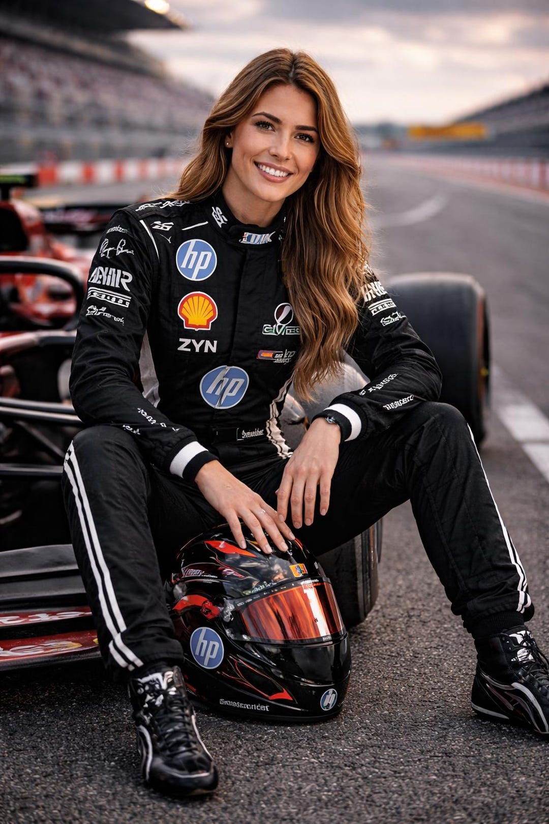 Female Racer Style Black Racing Suit for Women & Men, Formula Style Jumpsuit, Motorsport ...