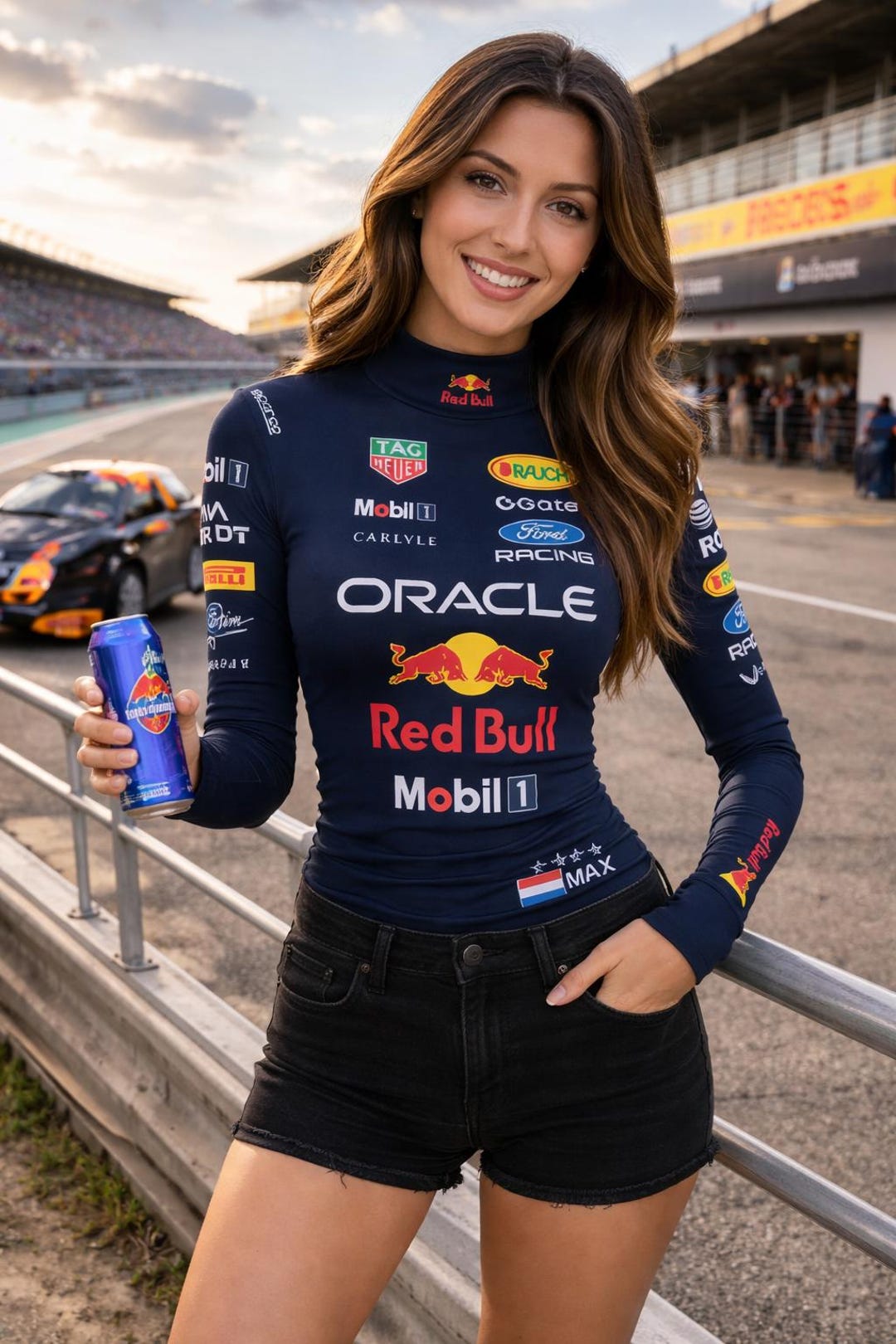 Female Racing Outfit Women's Racing Shirt, Formula Motorsport Long Sleeve Top, Race Track ...