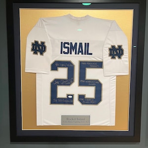 Rocket Ismail Notre Dame Fighting Irish Signed Framed Jersey JSA Autographed Rare Inscriptions UND