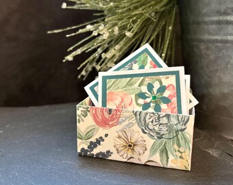Gift Cards | 10 Small floral note cards in an origami box