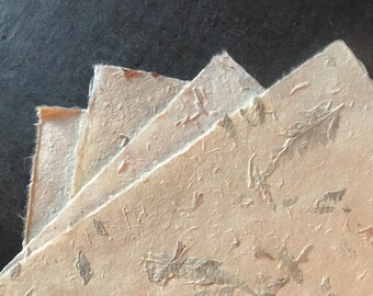 Lokta Paper Pack | Quarter sheets of decorative floral paper handmade in Nepal [PP02]