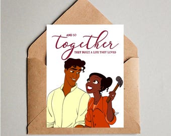 Tiana et le prince Naveen Carte de vœux