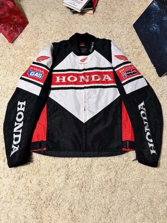 【WR】Honda HRCジャケット 黒/白/赤 Honda HRC Racing Motorcycle Jacket, Size XXL, Red/black