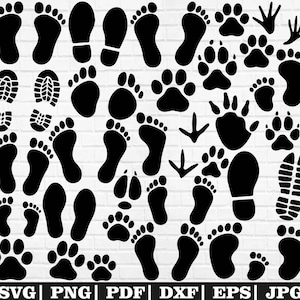 Footprints Svg Bundle, Footprints Clipart, Footprints Cut Files For Circut, Paw Footprints Svg, Baby Footprints Svg, Footprints Silhouette