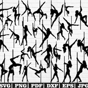 Pole Dance Svg Bundle, Pole Dance Clipart, Pole Dancer Cut Files For Circut, Pole Dance Silhouette, Exotic Dancer Svg, Pole Dancer Png,Eps