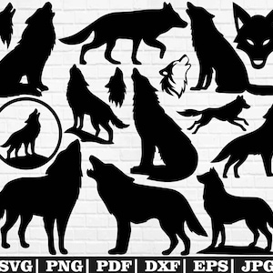 Wolf Svg Bundle, Wolf Png Bundle, Wolf Clipart, Wolf Silhouette, Wolf Cut Files For Cricut, Forest Animals Svg, Wolves Svg, Wolf Face Svg