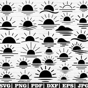 Sunrise SVG Bundle: Summer Clipart, Cut Files (Digital Download)