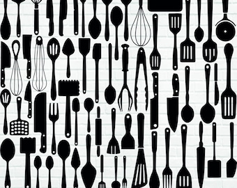 Kitchen Utensils Svg Bundle, Kitchen Tools Svg, Cooking Utensils Svg, Kitchen Monogram Svg, Cooking Svg, Kitchen Svg, Kitchen Tools Clipart