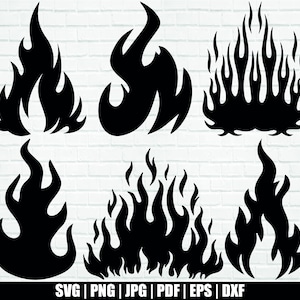 Fire Flame SVG Bundle, Fire Flame Clipart, Fire Svg Bundle, Fire Flames Svg, Flames Silhouette, Fire Flames Cut Files For Circut, Fire Png
