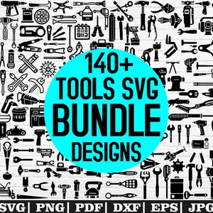 Pakiet narzędzi SVG, pakiet narzędzi PNG, clipart narzędzi, narzędzia mechaniczne SVG, pliki narzędzi SVG do cięcia dla Cricut, klucz SVG, sylwetka narzędzia ręcznego SVG