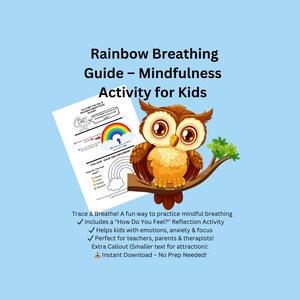 Rainbow Breathing Activity – Mindfulness Printable for Kids | Social Emotional Learning (SEL) | Calm Down Corner & Anxiety Relief