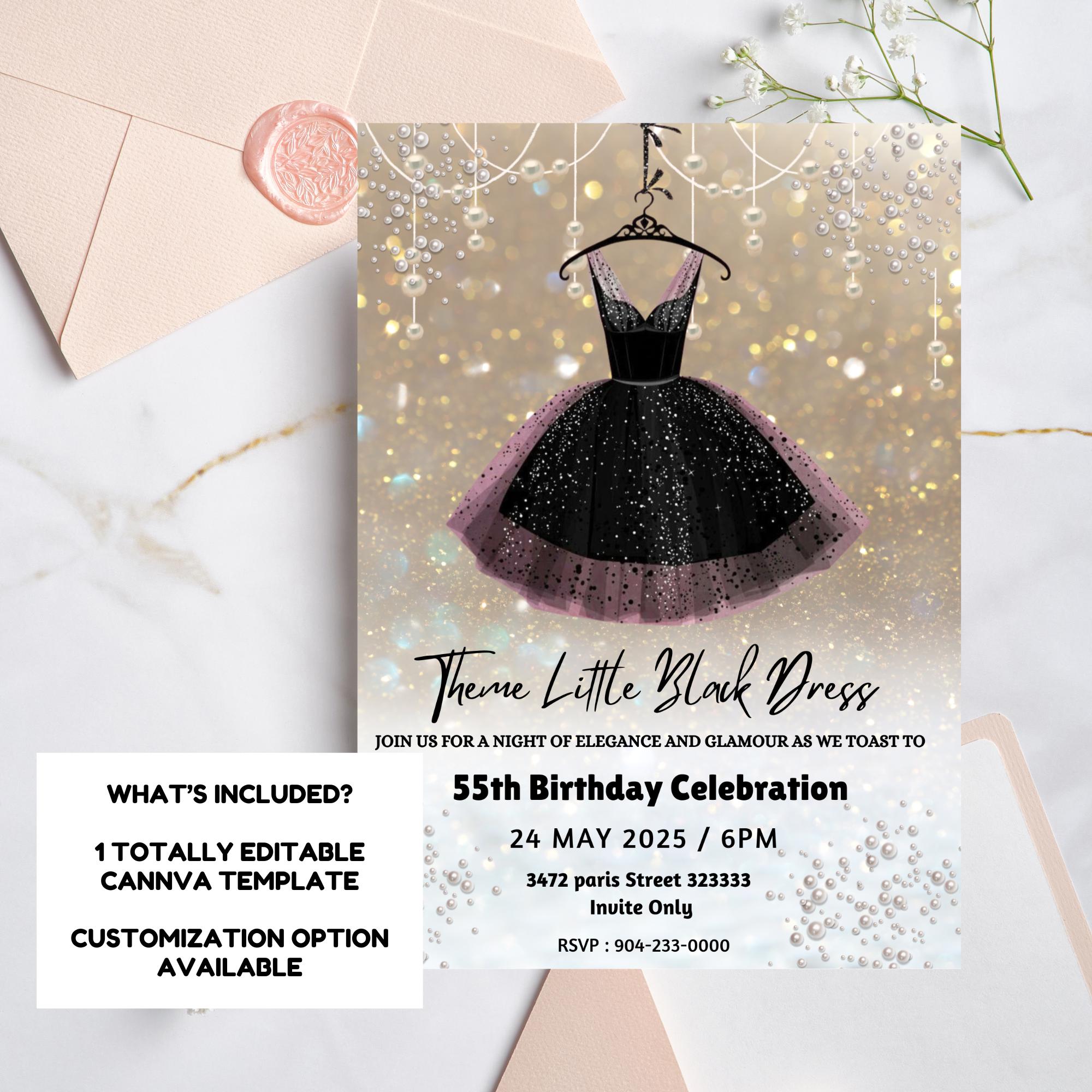open lace back dress Little Black Dress Invitation Bridal Shower main image 0