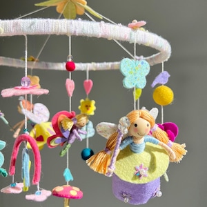 Feen-Baby-Mobile, Feen-Garten-Krippe-Mobile, fröhliche hängende Fee fürs Kinderzimmer