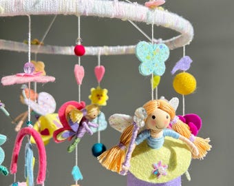 Fairy Garden Crib Mobile, Hanging Nursery Decor