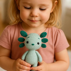 Axolotl Crochet Pattern – Easy & Cute Amigurumi Axolotl | Beginner-Friendly Crochet Tutorial PDF | DIY Plush Animal Toy | Instant Download