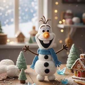 Olaf Crochet Pattern, Frozen Amigurumi Snowman, Sleeping Companion PDF Crochet Tutorial