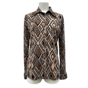 Vintage brown shirt with abstract pattern