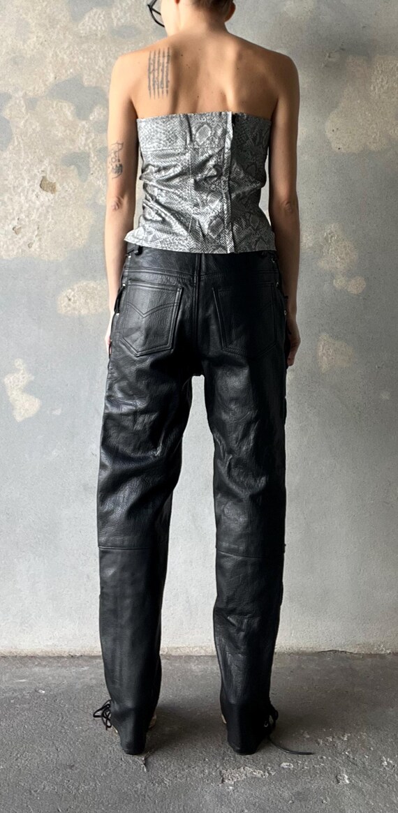 Guess faux leather bodice with grey python pattern - image 4