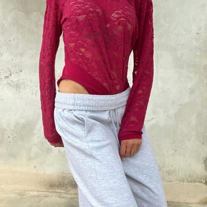 Pink-Fuchsia lace top
