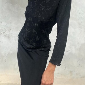 Made in Italy - Maglia vintage anni 2000 con motivo floreale lucente