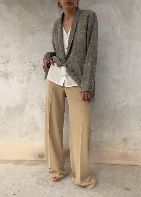 Vintage gray jacket with python print - image 1