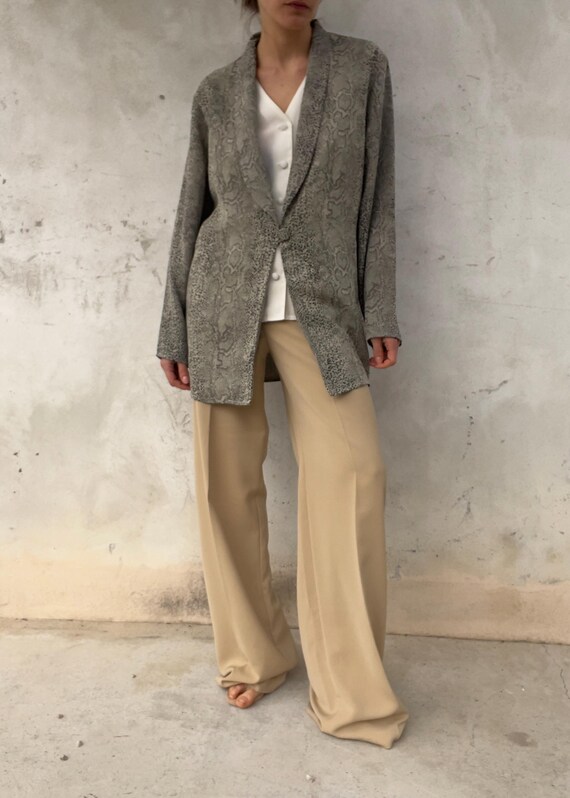 Vintage gray jacket with python print - image 2