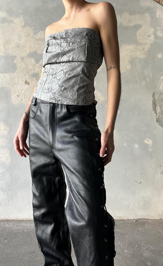 Guess faux leather bodice with grey python pattern - image 2