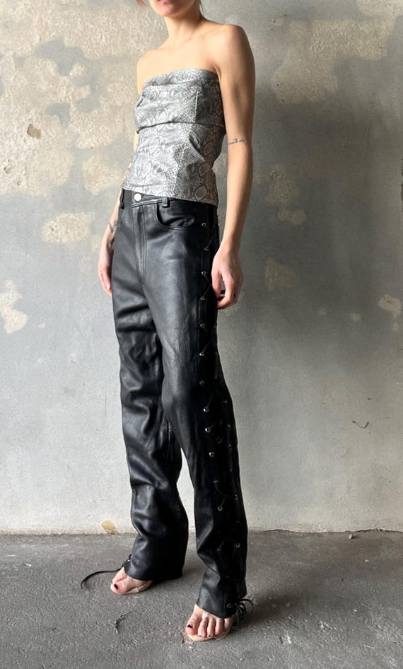 Guess faux leather bodice with grey python pattern - image 3