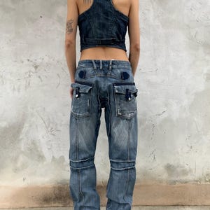 Y2K Denim Vest Top Vintage Blue Collection Corset Style Jeans Waistcoat Indie Sleaze Low Rise 2000s Denim image 5