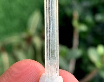 Transparent Blue Aquamarine Crystal on Albite from Pakistan 7.85 Carats