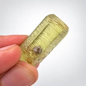 Natural Yellow Heliodor Crystal with Unique Patterns, Tourmaline Inclusions Beryl - Pakistan 8.8 Gram