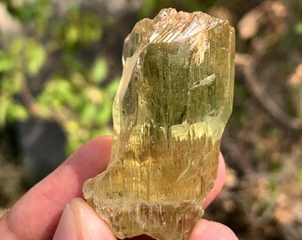 Yellow Fluorescent Triphane with Etched Terminations from Afghanistan 27 Gram