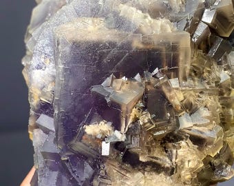 Phantom Cubic Purple FLuorite Specimen from Pakistan 796 Gram