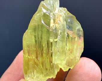 Fluorescent Yellow Triphane Kunzite, Crystal from Afghanistan 28 Gram