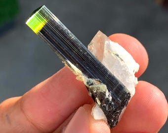 Green Cap Tourmaline Crystal with Quartz combined from Pakistan 50.80 Carats