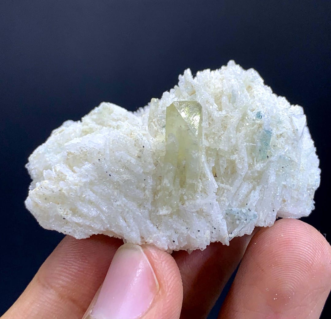 Green Herderite Crystal With on Albite From Pakistan 31 Gran - Etsy