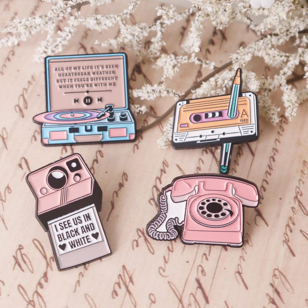 Retro CD Pin Badge,camera Brooch,audio Video Tape Badges for Backpacks ...