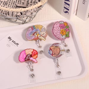 Hersenverpleegkundige badgehaspelclip, hersenen oogbollen anatomie intrekbare ID-badgehouder, psychiatrie haspelbadge, ID-houder anatomische geest, hersenanatomie