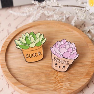 You Succeed Pin Badge,Potted plants Brooch,Funny Badges for Backpacks,Clothing Accessories,Enamel Pin,Lapel Pin,Collar Pin,Enamel Pin Set