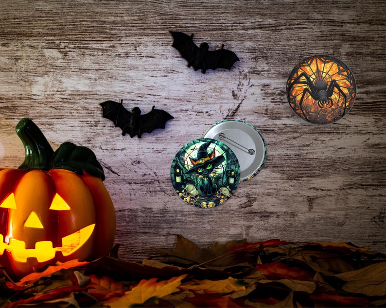 16 Designs Halloween Ghost Button Template,horror Halloween Pin Back ...