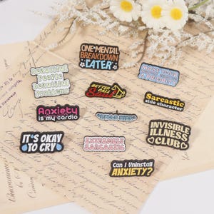 Funny Quote Enamel Pin Set,Sarcastic Saying Brooch,Motivational Slogan Quote Badges,Anxiety is My Cardio Pin,Rolls Eyes Pin,It&#39;s Okay to Cry