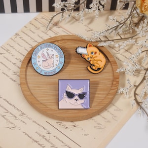 Cute Cat Enamel Pin,Cat Fairy Lapel Pin,Cool Cat Badge,Orange Cat with Chainsaw Head Lapel Pin,Anime Pochita Pin,Cat Lover Gift,Pins for Bag