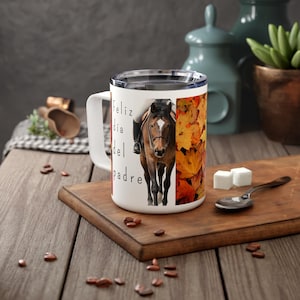 Dia del Padre Insulated Coffee Mug, Spanish Father's Day Gift, Papi Tea Cup, Dad Present, Birthday Present for Him, Unique Drinkware