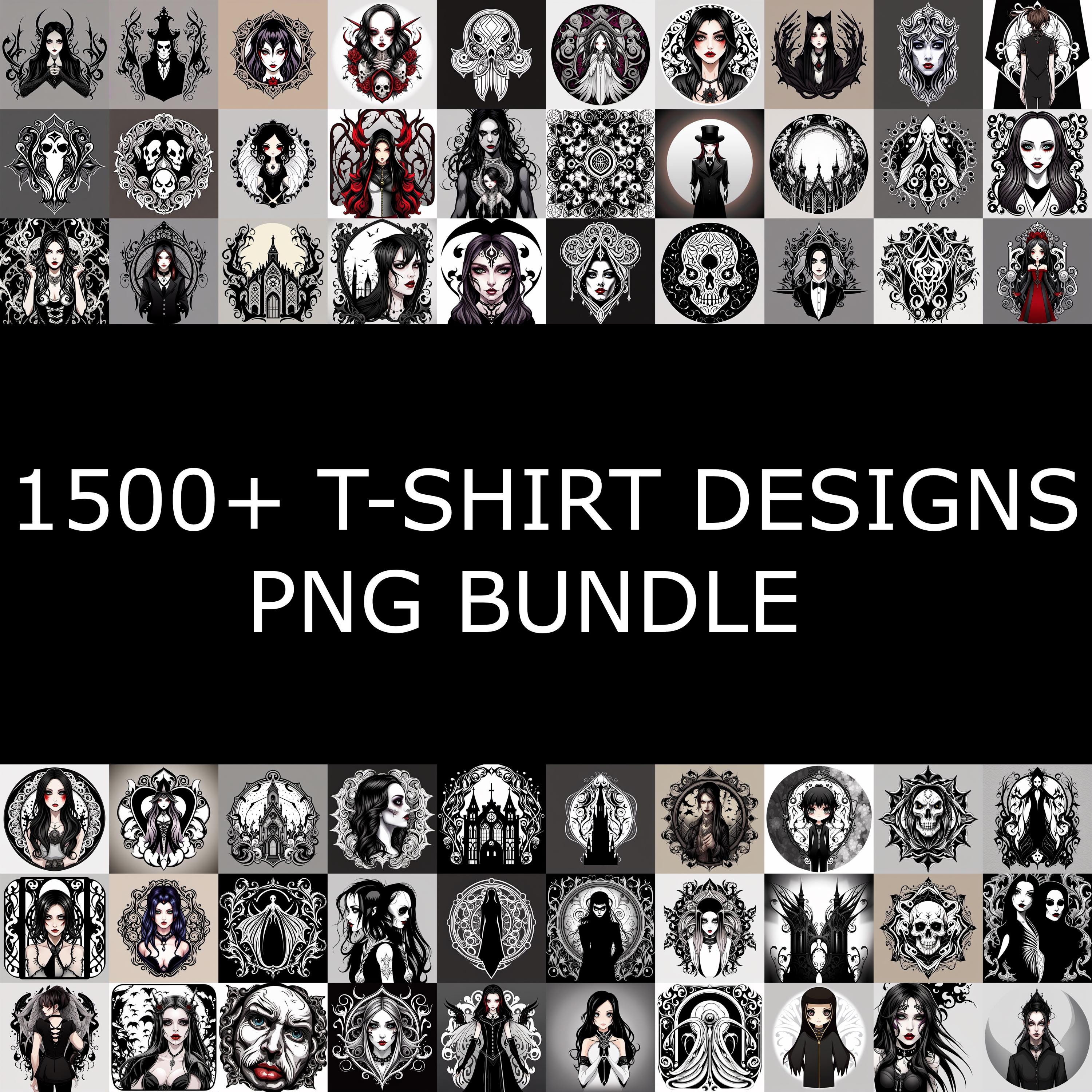 1500+ T-Shirt Designs Bundle, Artistic T-Shirt Designs, Colorful Tshirt PNG, Modern, gothic T-Shirt for Men Woman Kids, Digital Download