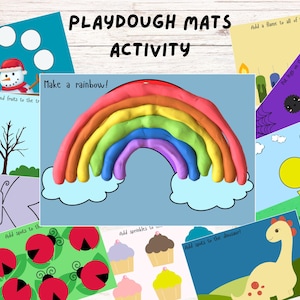 15 Playdough Activity Mats for Kids | Printable Playdough mat  | Fine Motor Skills | Preschool Kindergarten | Homeschool Resources | PlayDoh